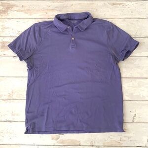 Gap L/G Mens Purple Periwinkle Polo Shirt Short Sleeves Size Large 100% Cotton
